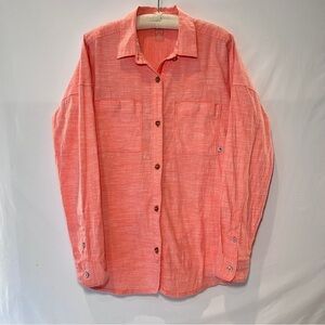 Mountain Hardwear Long Sleeve Button Down Shirt- Size XL - Orange colored